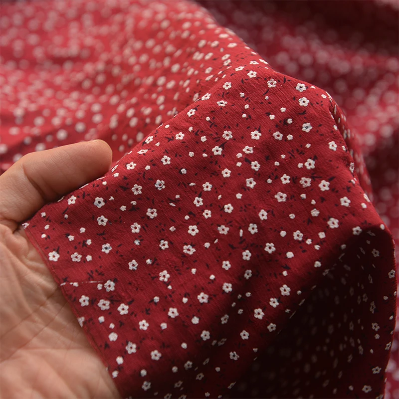 150x50cm Small Flower Bamboo Joint Dark Grain Fiber Cotton Fabric, for Summer Clothing Dress Top Shirt Doll Clothes Sewing Cloth