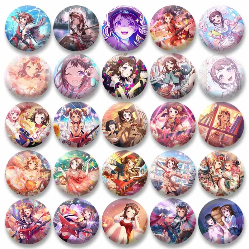 

Anime Girl Kasumi Toyama Soft Button Pins Cartoon Game Bang Dream Cosplay Badge Snap-in Corsage Brooch Bag Jewelry Accessories