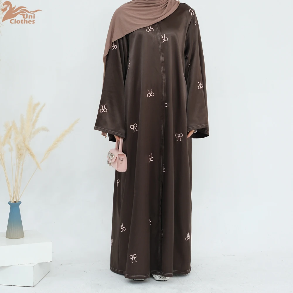 

Ramadan Dubai Black Muslim Cardigan for Women Butterfly Embroidery Open Abaya Dress Luxury Islam Party Turkey Modest Kaftan Robe