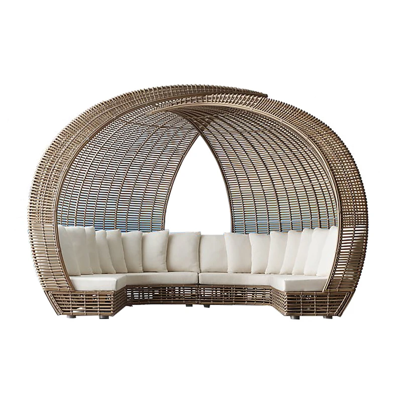 Outdoor Leisure Vine Weaving Bed Scenic Area Outdoor Bird Cage Sofa Round Bed