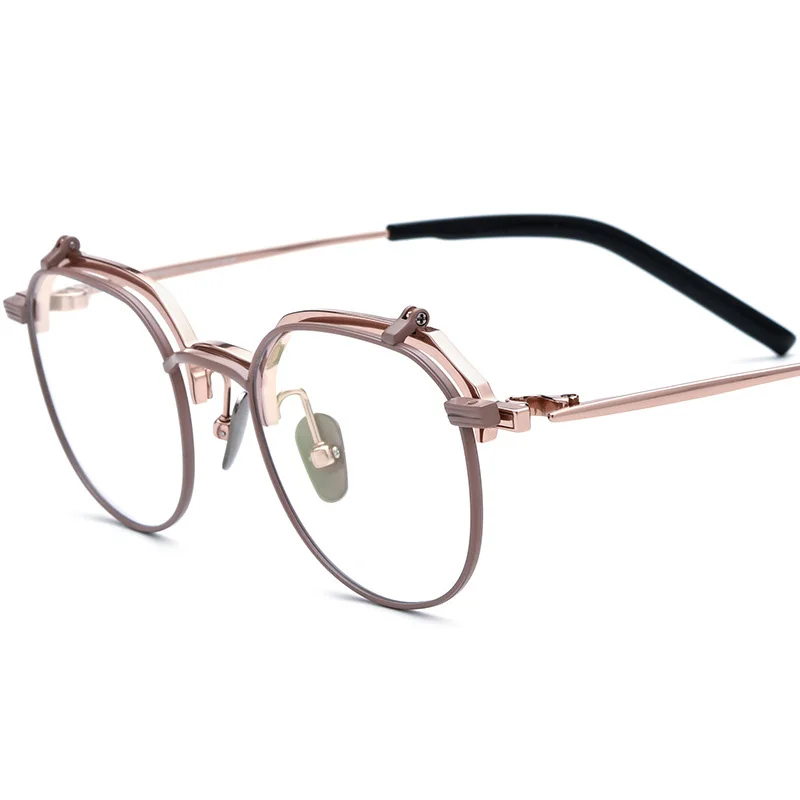 

Wind Red Pure Titanium Luxury Glasse Frame Men Fashion Brand Design Glasses Frame Woman Retro Round Ultralight Frame Z595