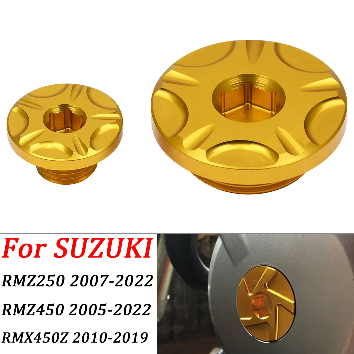 

For SUZUKI RMZ250 2007-2022 RMZ450 2005-2022 RMX450Z 2010-2019 Dirt Bike Motorcycle Accessories CNC Aluminum Gold Timing Screws