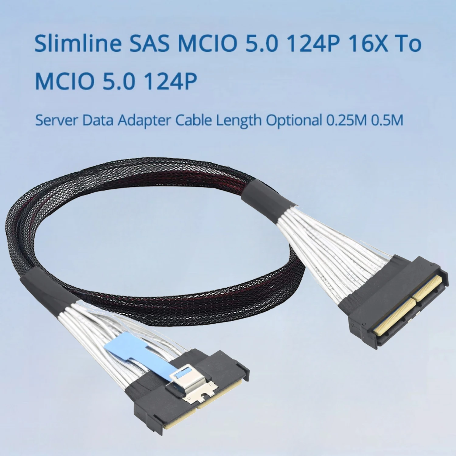 

Gen5 Slimline SAS MCIO 5.0 124P 16X 16I к MCIO 5.0 124P SF-8654 Мужской высокоскоростной кабель-адаптер передачи данных для серверов 0,25 м 0,5 м