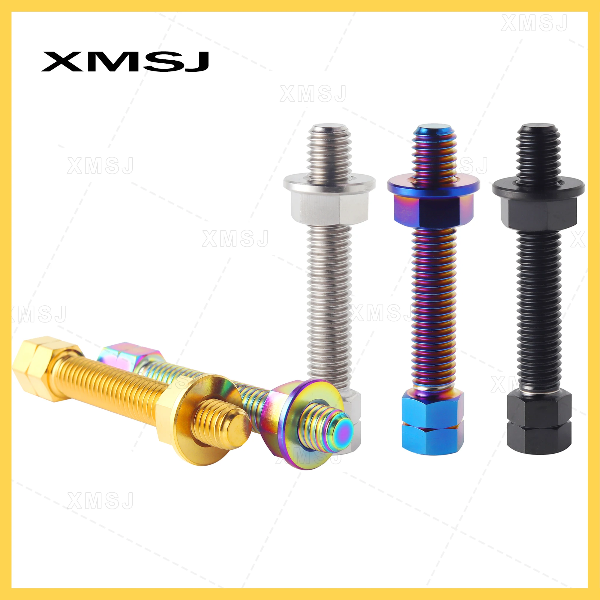XMSJ Titanium Alloy Motocross Chain Adjuster Bolt Rear Axle M8 M10 Sprocket Locking Screws For KTM HONDA KAWASAKI SUZUKI YAMAHA