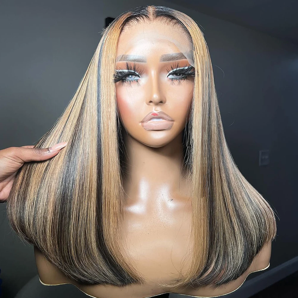 p1b-27-highlight-wig-human-hair-10-18-inch-13x6-hd-bone-straight-transparent-lace-frontal-wig-400-density-colored-wig-preplucked