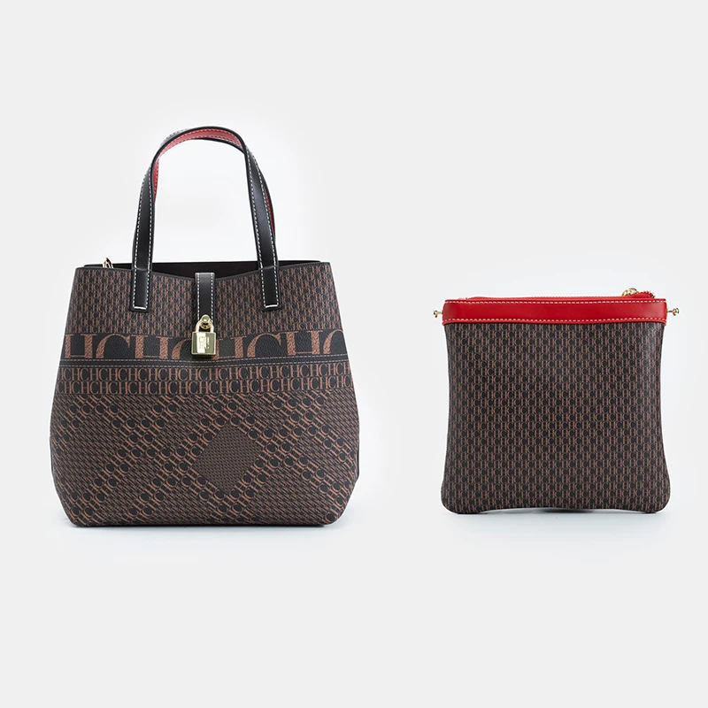 حقيبة حمل ماركة CH الفاخرة، طباعة حروف إبداعية إيطالية عصرية مع تصميم قفل 2025، حقيبة حمل جديدة جميلة #6