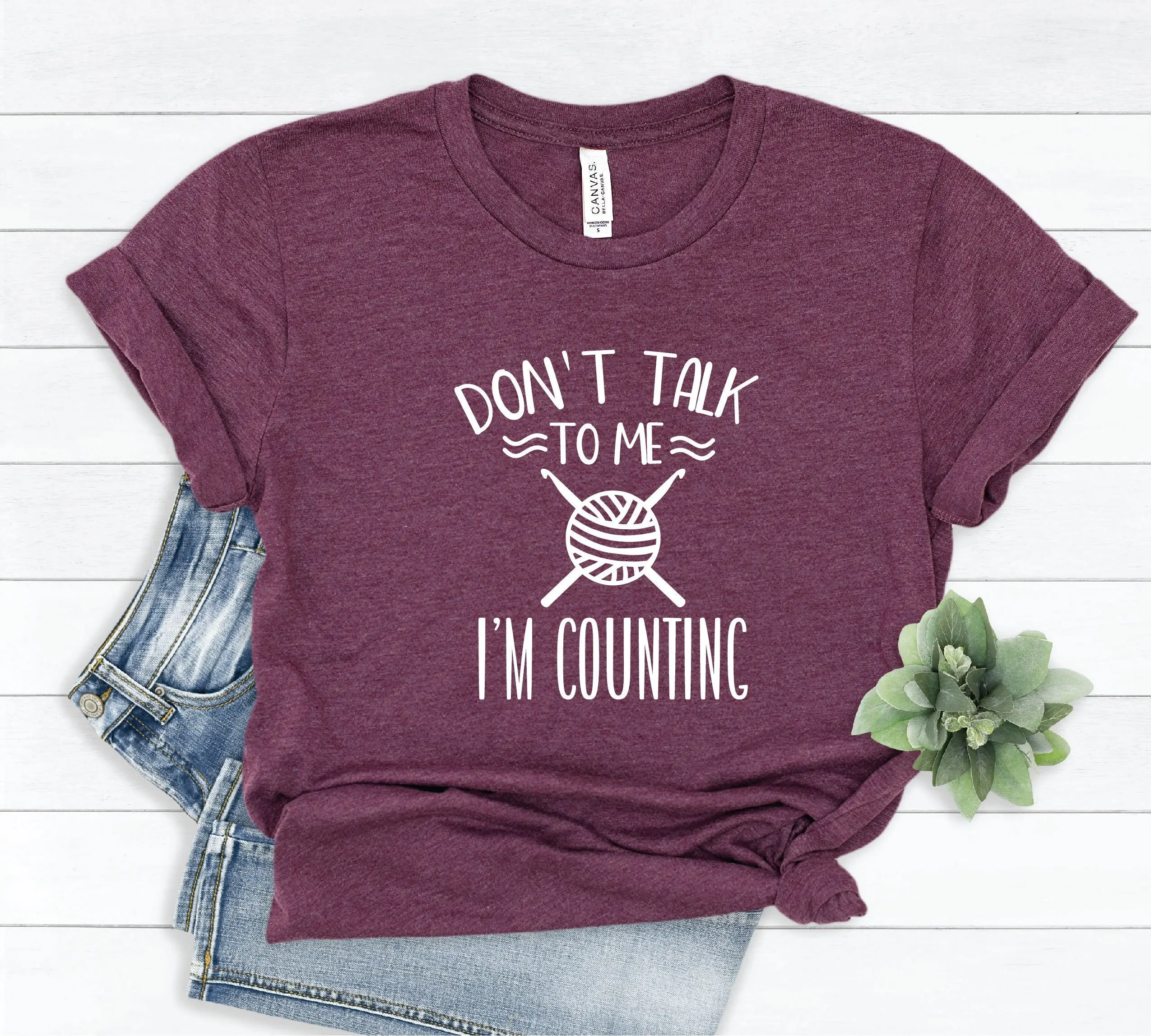 Don'T Talk To Me I'M Counting T Shirt Knitting Crochet Yarn For Knitter