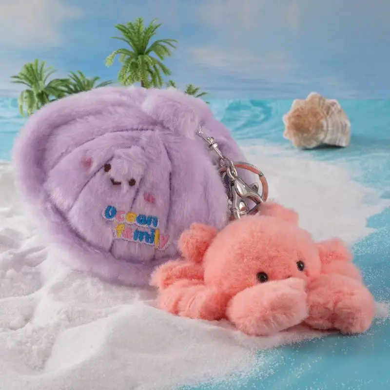 De nieuwste zeedier nest rugzak hanger sleutelhanger Kawaii gevulde knuffel beeldje pop cartoon anime schattig cadeau leuke pop