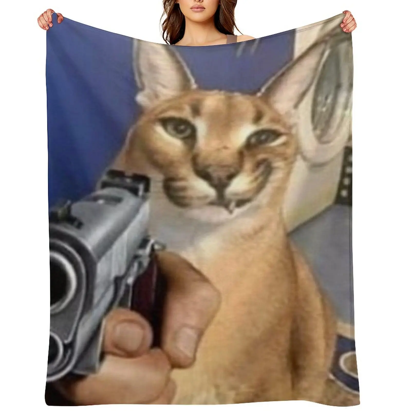 

Gangster Floppa Throw Blanket Heavy Soft Personalized Gift Camping Blankets