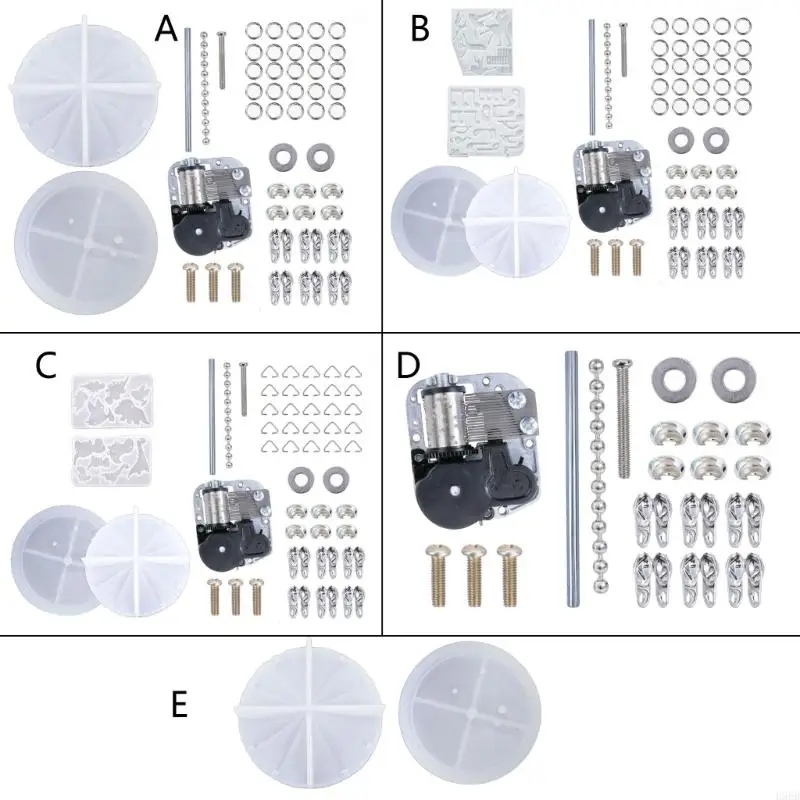 

H9ED Эпоксидная смола Карусельная форма 3D Карусель Лошадь Силиконовые формы Наборы форм для музыкальной шкатулки