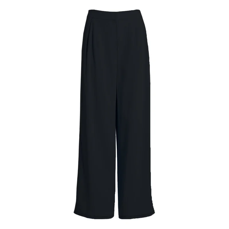 

2025 Sophisticated Straight Leg Trousers Women Regular Waist Stretchy Slimming Solid Black Office Casual
