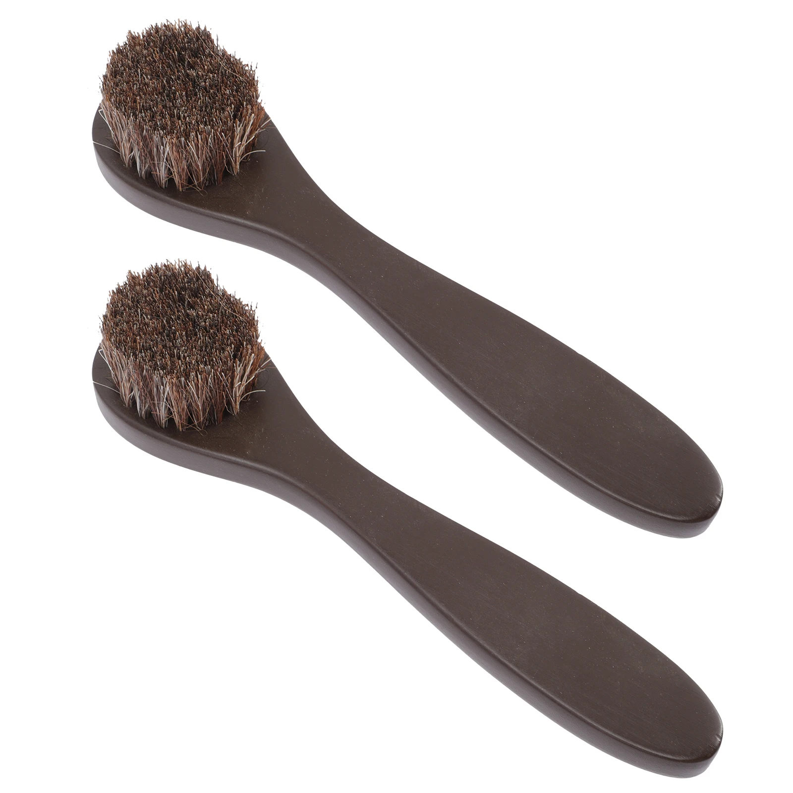 

2Pcs Shoe Cleaning Brush Horse Mane Durable Polisher Long Handle Care Tools Shoe Brush Shoes Polishing Tool