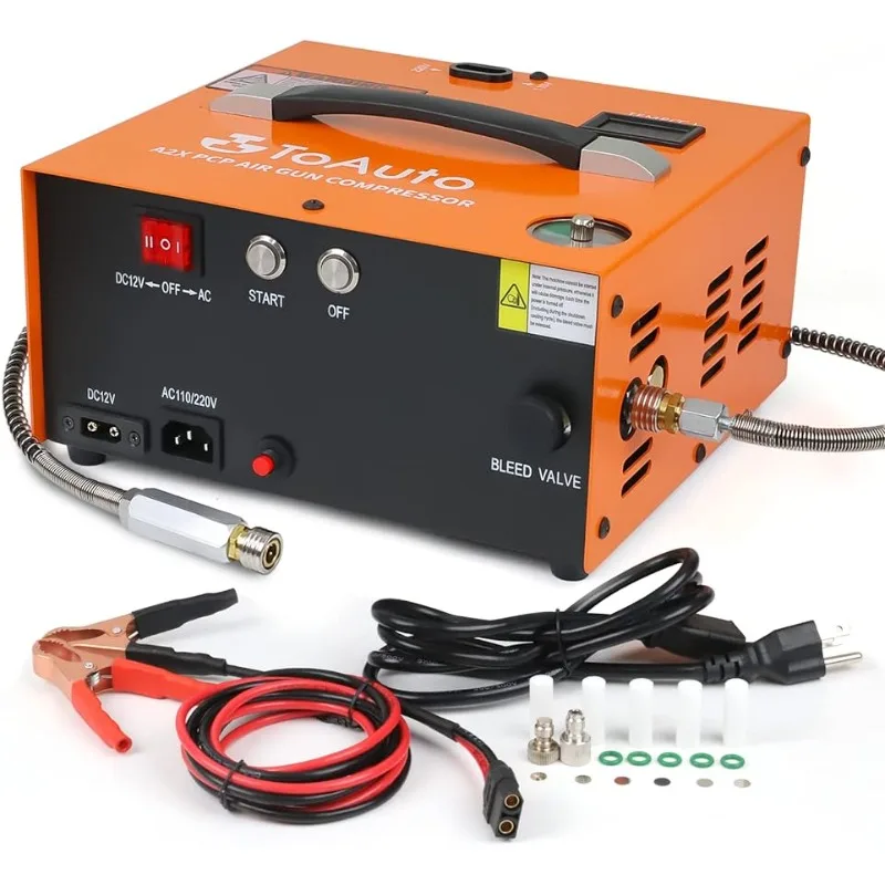 

TOAUTO A2X Upgraded PCP Air Compressor, One Button Start, Auto-Stop,HPA Compressor for Paintball/PCP Air Rifle/Scuba Tank