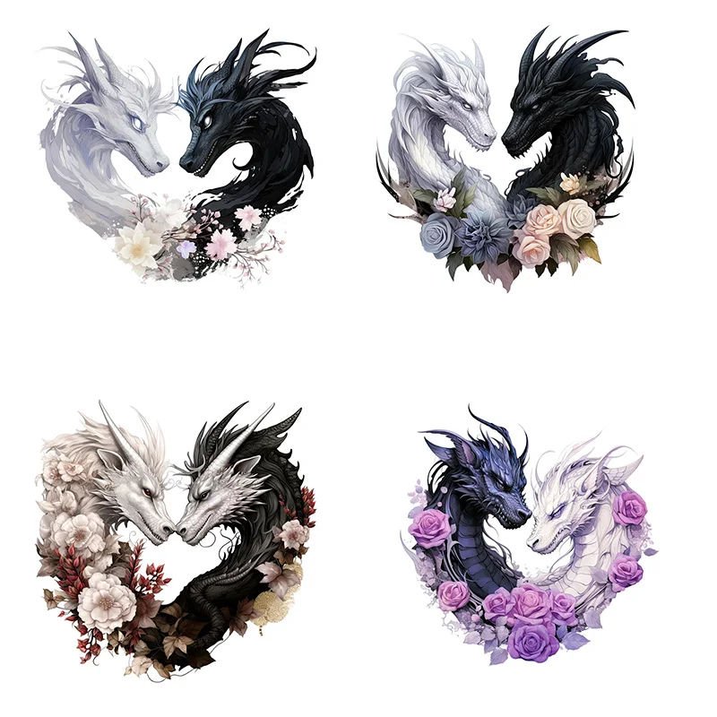 

KT77# White and Black Dragon Decal Bedroom Entryway Living Room Porch Home Decoration Wall Stickers, Removable Toilet Stickers