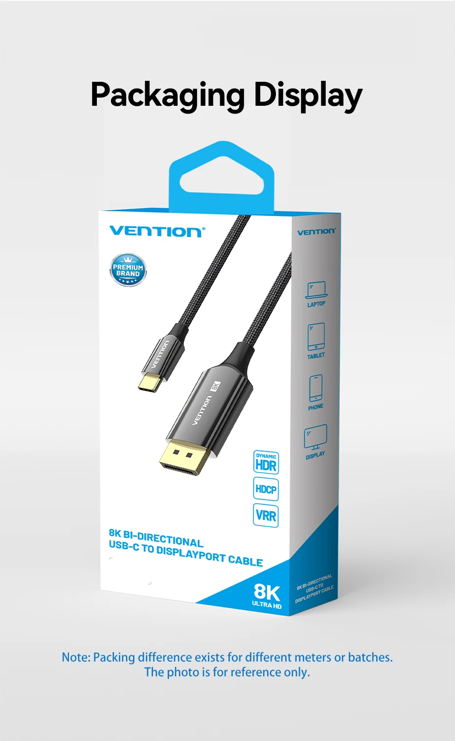 Vention USB C auf DP Kabel USB Typ C auf 8K 60Hz DisplayPort Bi-Directionalkabel für iPhone Tablet PC Monitor HDCP HDR DP Kabel – Detail 14