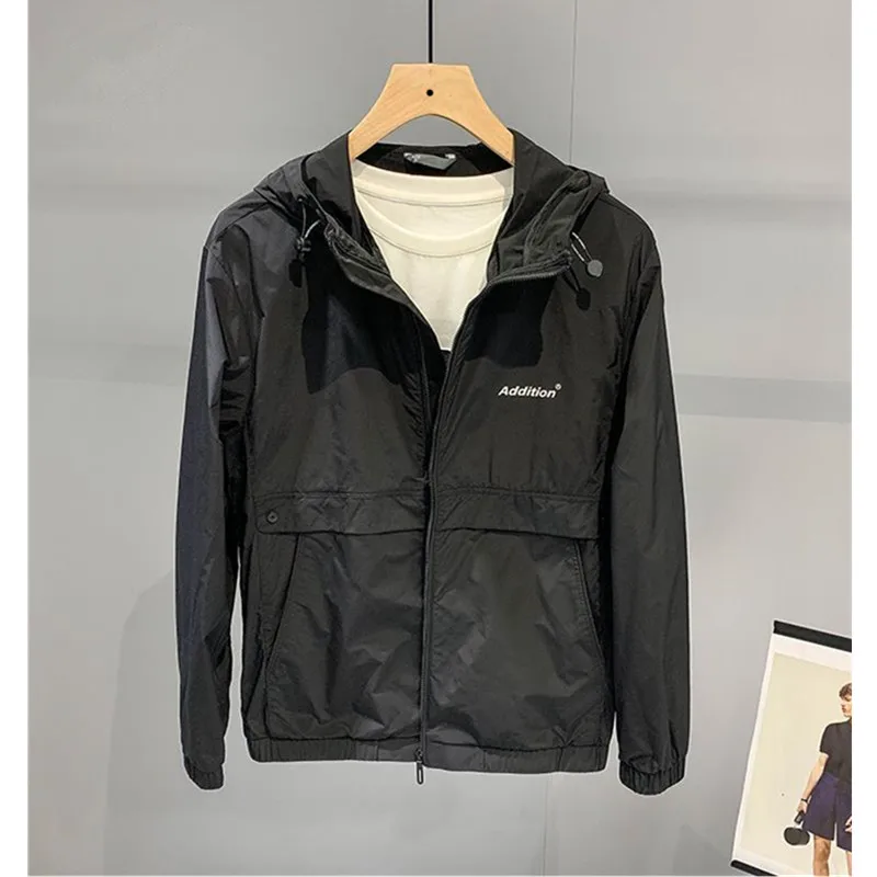 Summer Men's Ultra-Thin Breathable Loose Casual Sun-Protective Jacket Fashionable Lightweight Polyester Shirt Long Sleeve Hoodie
