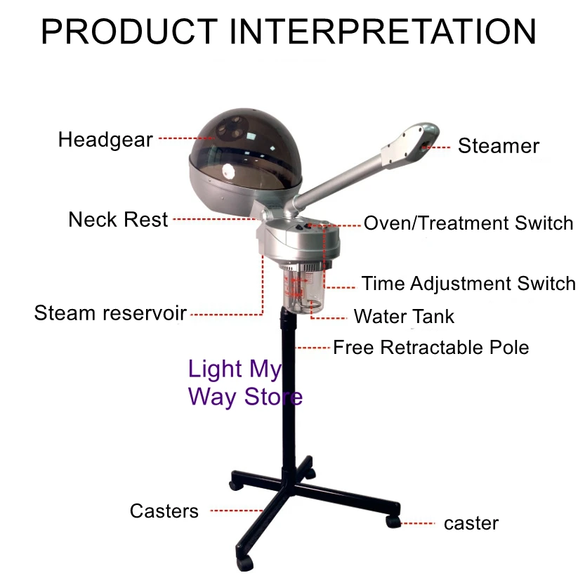 Beauty Salon Scalp Care Steamer 2 in 1 Mobile Steamer Oil Machine Home Use - Image 4