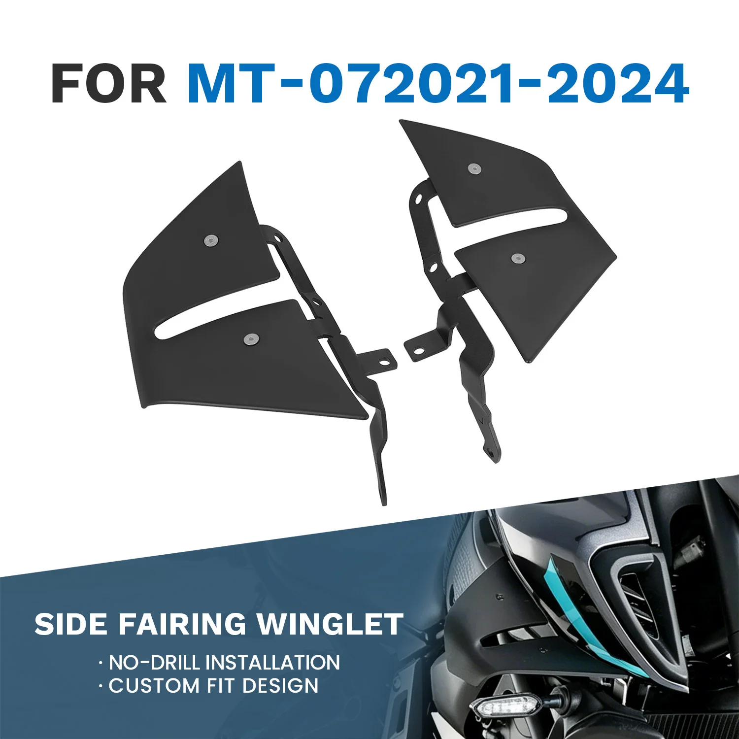Fits For YAMAHA MT-07 MT07 MT 07 2021-2024 Motorcycle ABS Alerons Laterals Naked Side Spoilers Aerodynamic Wing Deflector