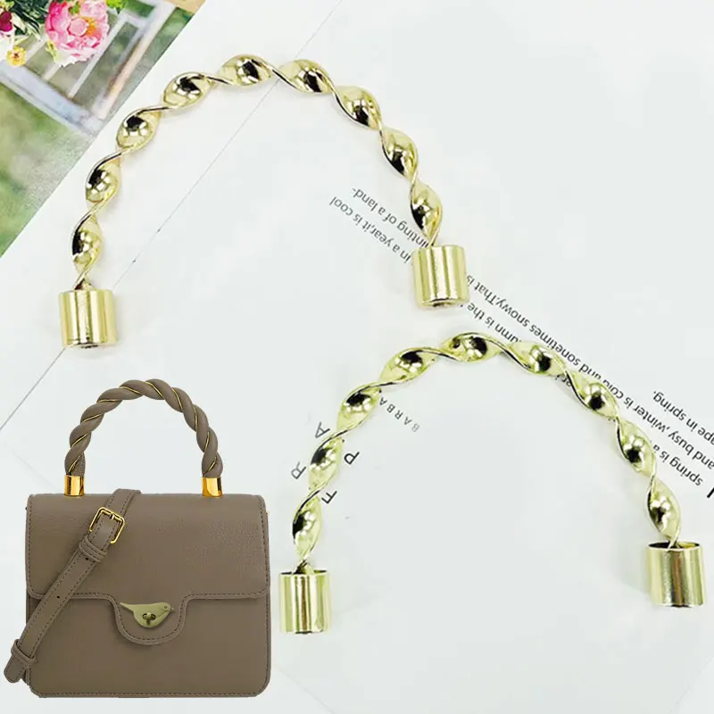 Hot Sale Braided Metal Bag Handle For Handbag Detachable Replacement Purse Chain Strap Luxury Tote Handles DIY Bags Accessories