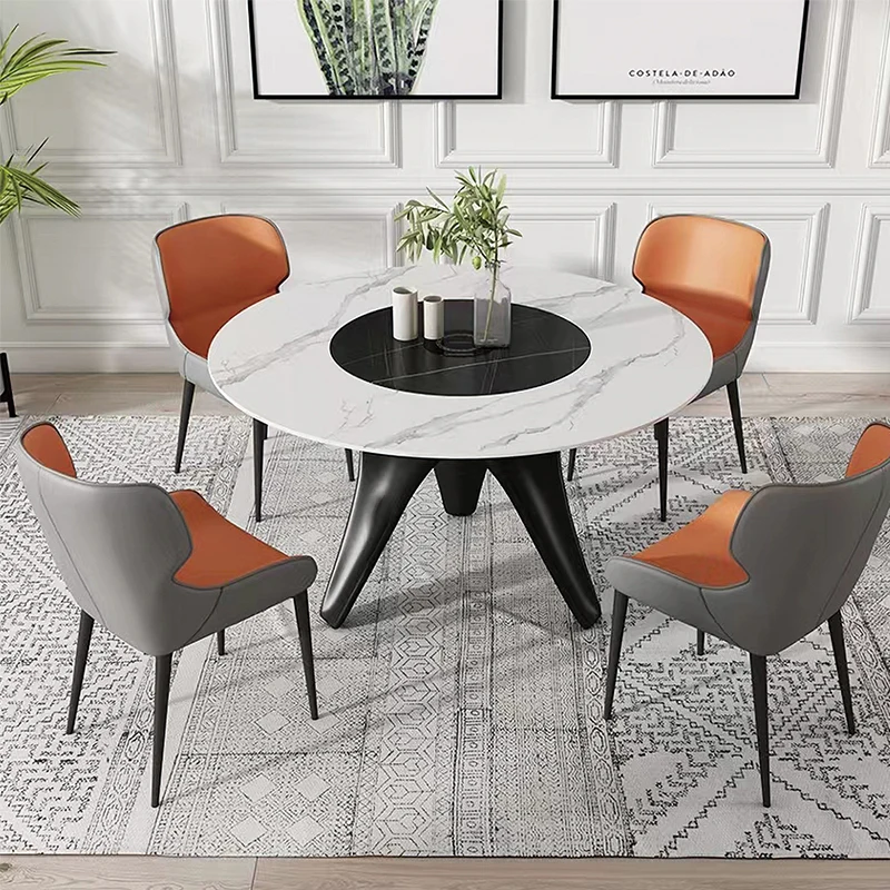 Luxury Italian Steel Dinner Dining Chairs And Table 6 Seater Dinning Chairs Modern Marble Dining Room Furniture Table Set