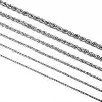 1 piece 925 sterling silver Width 2mm/3mm/4mm Rope Chain Necklace/Bracelet For Men Women Man Fashion Chain Necklace 6