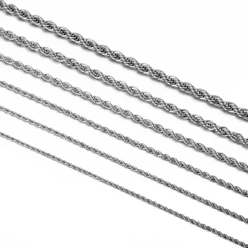 1 piece 925 sterling silver Width 2mm/3mm/4mm Rope Chain Necklace/Bracelet For Men Women Man Fashion Chain Necklace - Image 6