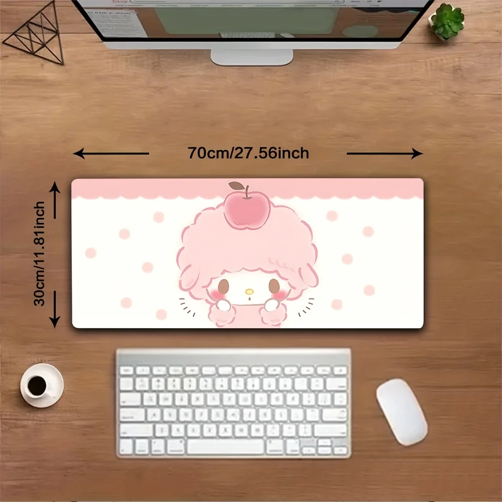 قطعة واحدة من لوحة ماوس الألعاب سانريو لهالو كيتي - قاعدة مطاطية مضادة للانزلاق، حصيرة مكتب قابلة للغسل مع وردي لطيف وتصميم، مثالية للمكتب #5