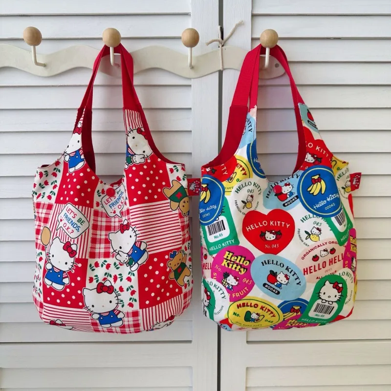 

Hello Kitty Exquisite Handbag Fashionable Girl Heart Shoulder Bag Travel Large Capacity Handbag Cute Women Accessories Wholesale