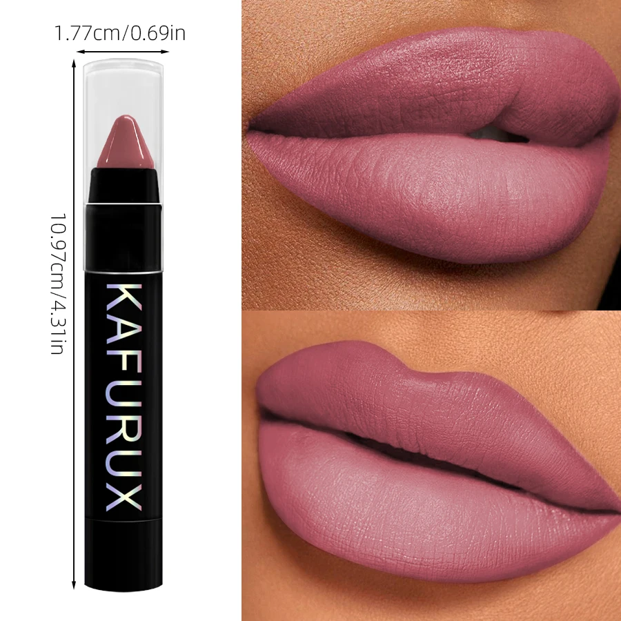 15 色ヌードベレットマット口紅ペンシル防水長期的な赤茶色ピンクリップライナーペンノンスティックカップメイクアップリップティント Pe