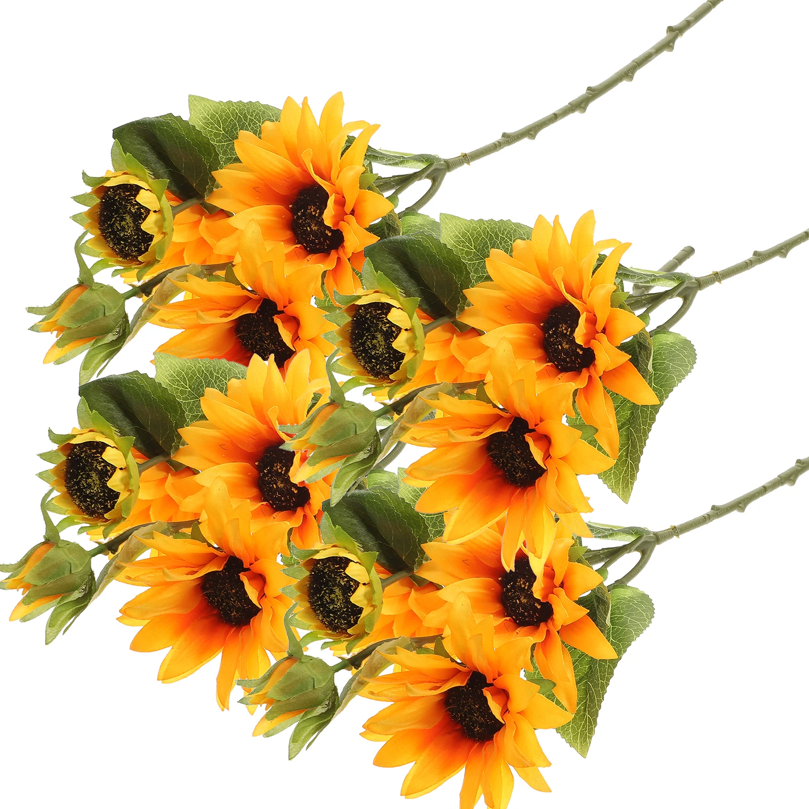 

4 Pcs Artificial Flower Bouquet Faux Sunflowers Silk Home Decor Wedding Supply Plastic Flowers Room Decoration Gift
