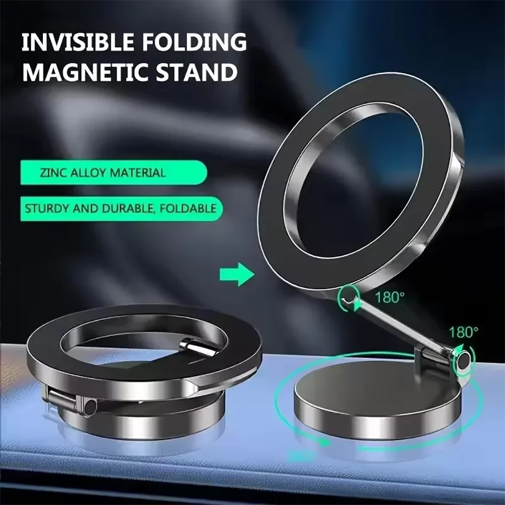 Strong Magnetic Car Phone Holder 360 Degree Rotation Foldable Mobile Cellphone Holders Support For For iPhone 17 Samsung Android