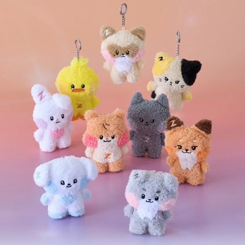 LLavero de juguete de felpa corta suave de algodón PP relleno de muñeca Kpop ZB1, llavero de dibujos animados Zeroni, lindo colgante de muñeca, accesorios de bolsa