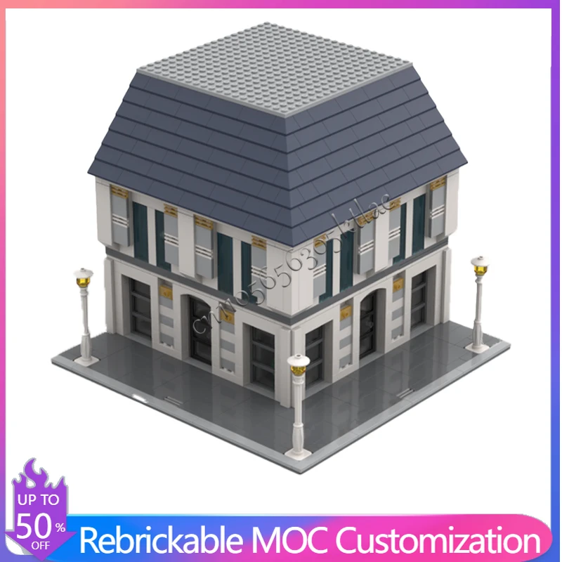 1232 Piezas de Bloques de Construcción Modulares Personalizables Estilo Art Deco, Banco, Juguete Creativo para Niños, Regalo de Navidad