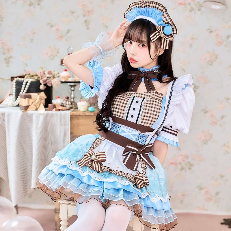 Malymoon Gentle Macaron Color Cosplay Maid Lace Pure Girl Short