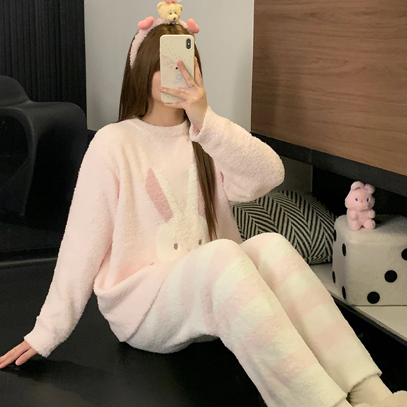 

Pajama Sets Soft Women Spring Cotton Round Neck Breathable Natural Ladies Loungewear Light Comfortable Simple Casual Daily Unise