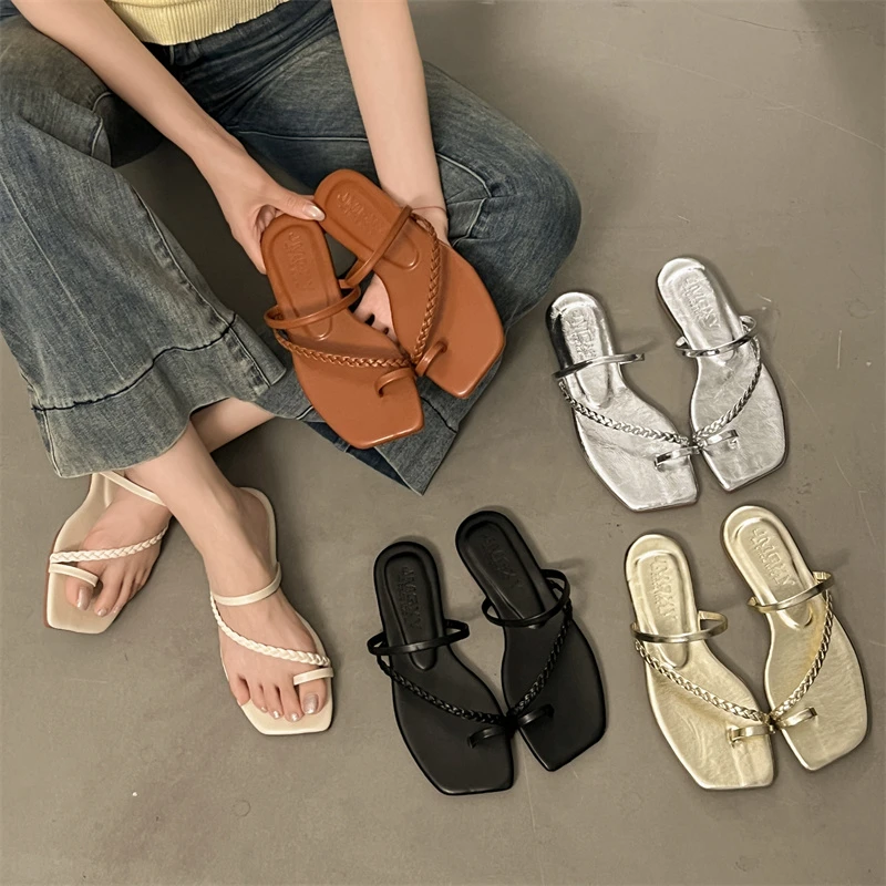 

Женские сандалии на плоской подошве, модная новая нескользящая летняя легкая повседневная обувь на мягкой подошве, 2025 г.