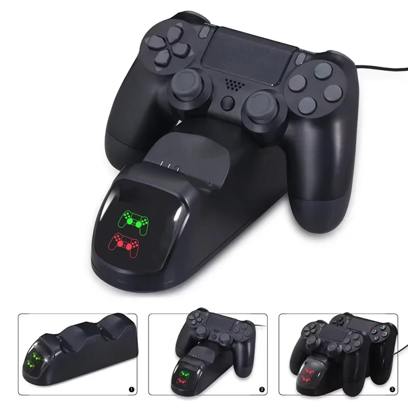 DATA FROG PS4 Charging Station Controller Charger For Wireless PS4 USB Dual Dock Station For PS4 Slim / PS4 Pro