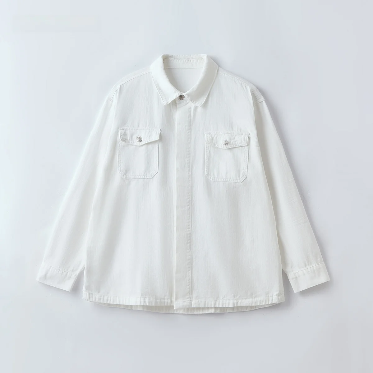 

Men's White Pure Cotton Long Sve irt Spring Loose Simple Casual Pleated Casual Wear Top Quali Comfortable Breathable