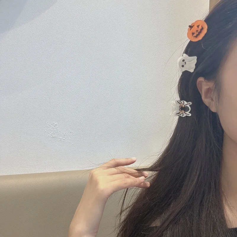 Новый Хэллоуин летучая мышь коготь ацетат тыква призрак шпилька модный зажим для хвоста зажим в виде акулы головные уборы для женщин аксессуары для волос