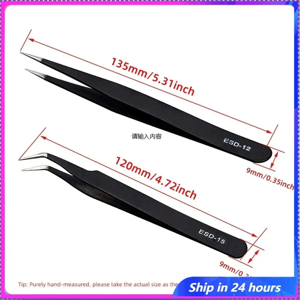 

3D Printer Antistatic Tweezers Tool Set High Tip Curved Straight Stainless Steel Multifunction Nipper Repair Tool Kit