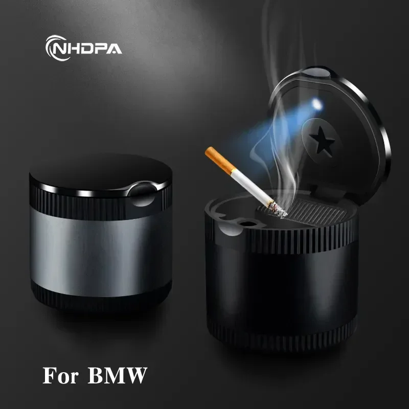 Aluminum Alloy Car Ashtray Fluorescent For BMW X1 X3 X4 X5 X6 X7 E F G M Z 1 3 5 7 8 Series Auto Interior Decoration Accessories