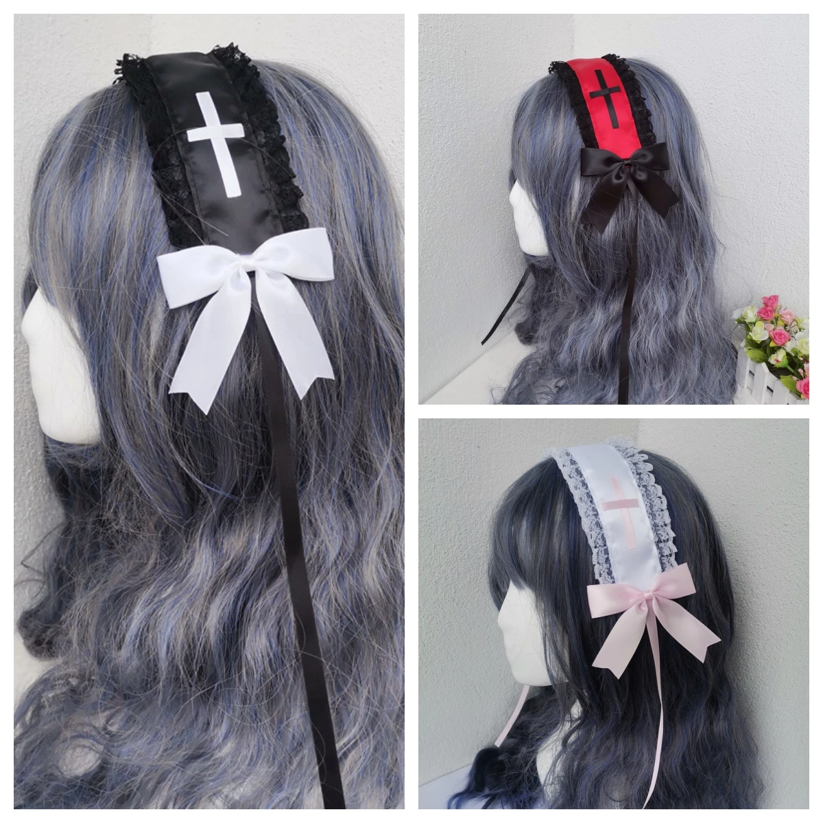 Anime Lolita Headpiece Halloween Dark Gothic Nun Subculture Hair Band Gothic KC Sweet Lolita Accessories