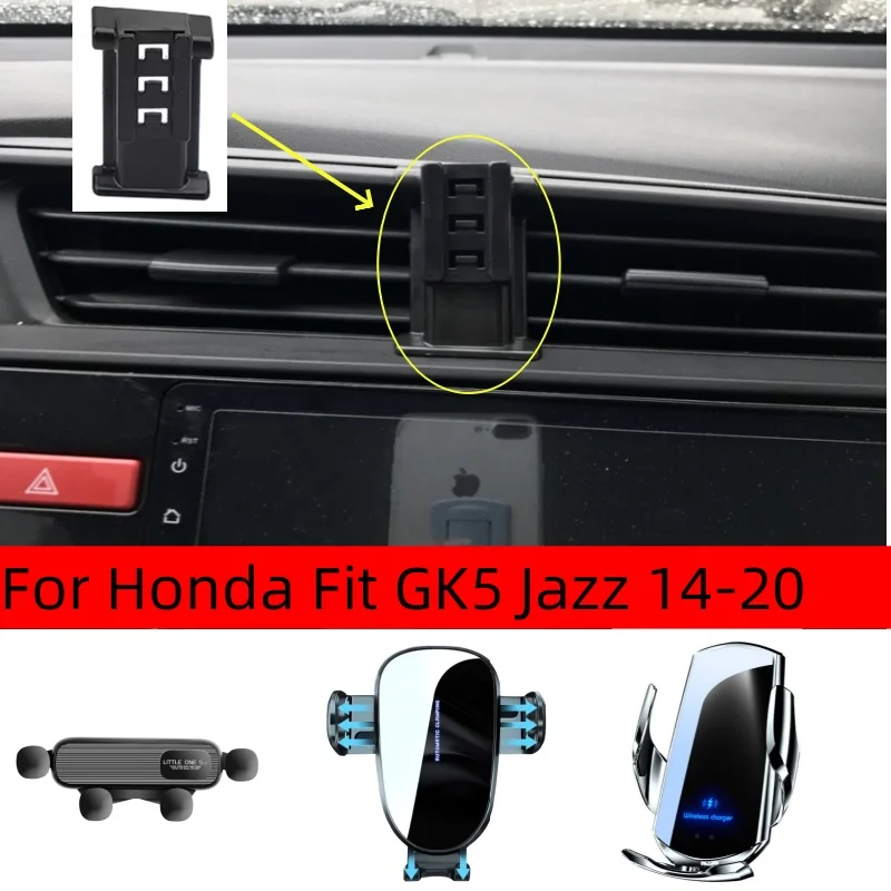 Car Phone Holder Special Fixed Bracket Base For Honda Fit GK5 Jazz 2014-2016 2017 2018 2019 2020 Wireless Charging Accessories