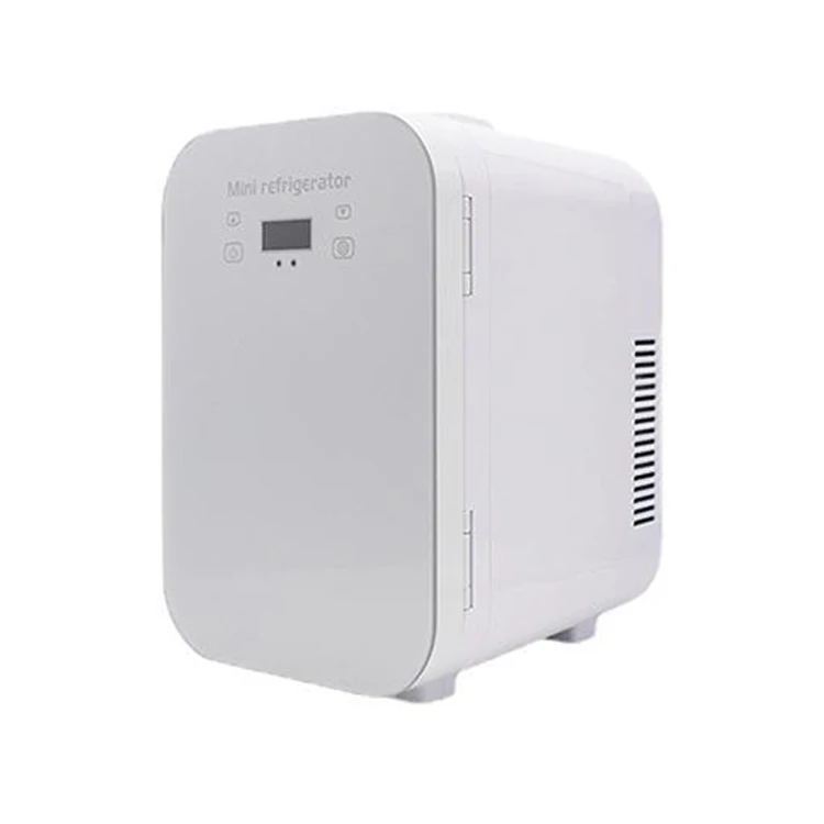 ثلاجة صغيرة ثنائية الاستخدام سعة 8 لتر - ثلاجة محمولة للسيارة والمكتب للمكياج/المشروبات (طاقة USB، 12 فولت/24 فولت، تبريد قابل للتعديل)