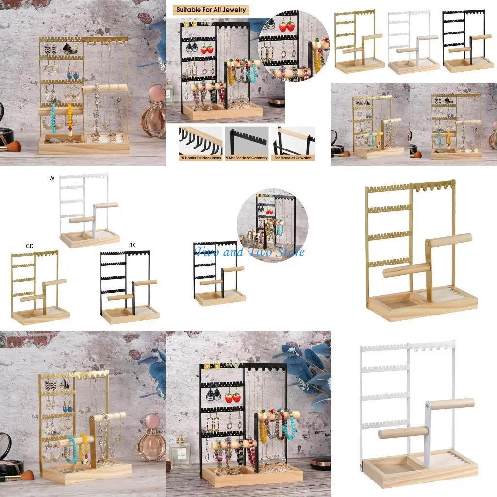 

HX6F Bracelets Earring Jewelry Display Shelf for Bedroom 4Tier Display Stand Holder