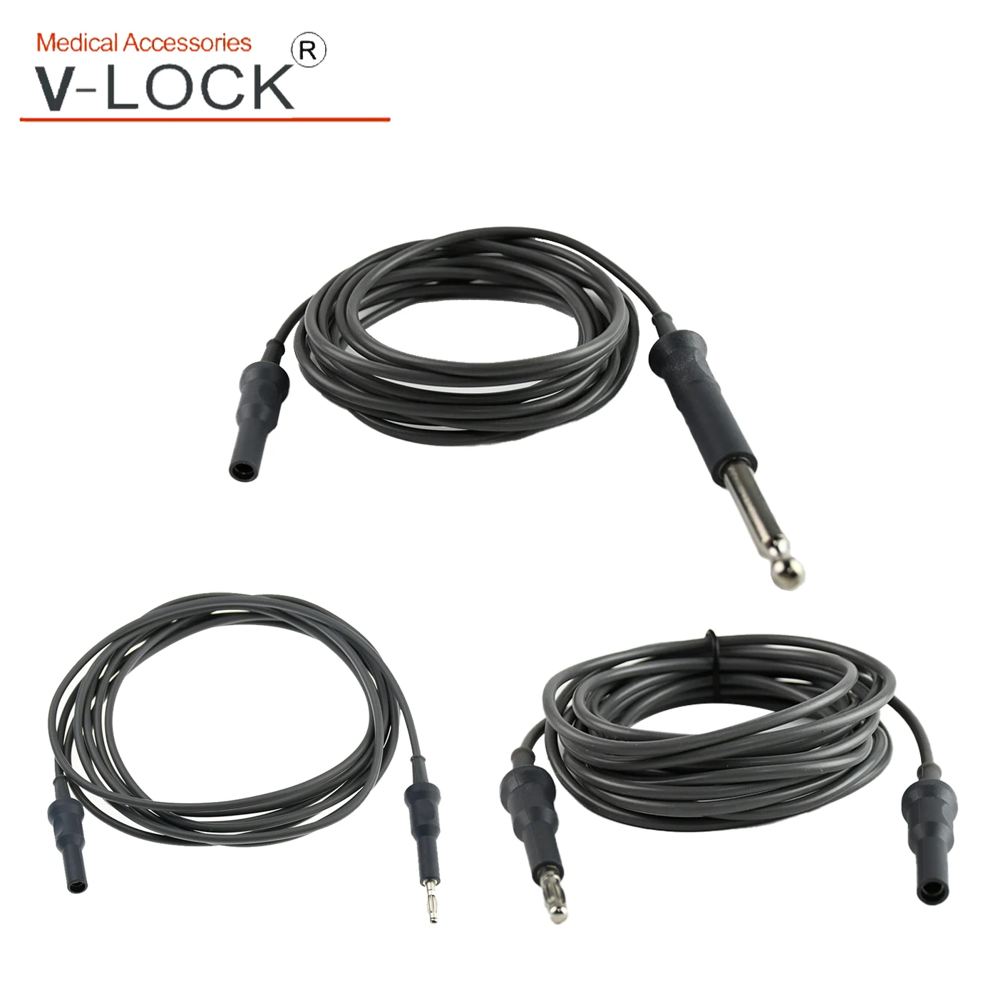 V-Lock Monopolarny kabel silikonowy wielokrotnego użytku z złączem bananowym męskim żeńskim 8 mm 4 mm 5 mm