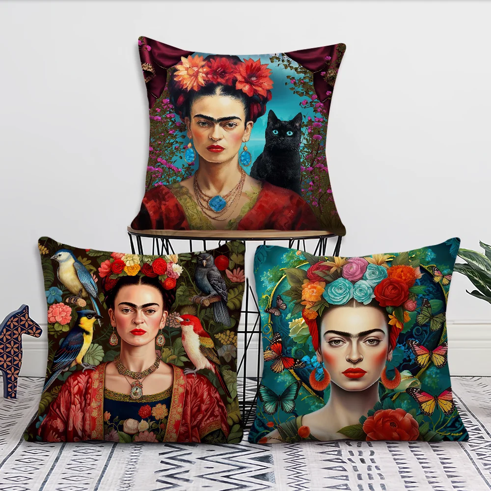 Aesthetic Art  cushion cover Living Room Bedroom Headboard Backrest Cushion Square Cushion Nap Time F-Frida K-Kahlo Pillow Case