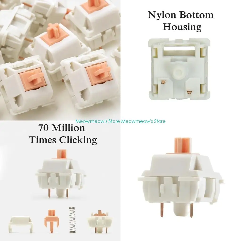 W91Aアップグレードされたメカニカルキーボード触覚スイッチ70Mクリックポンステムホワイトパンダ線形スイッチ3pins 10pcs