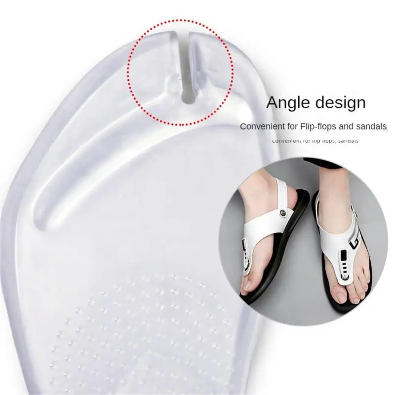 Plantillas de silicona suaves para chanclas, almohadillas de Gel para dedos de los pies, insertos de sandalia, almohadillas de agarre para zapatos, almohadilla metatarso, 1 par