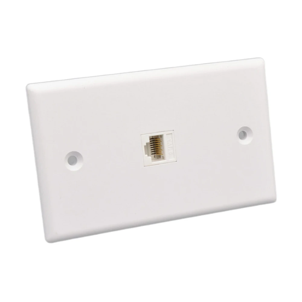 1/2/3/4/6 Port CAT6 RJ45 120 Type Jack Wall Plate Female To Female Network Socket In White for Internet Patch Cord USA Faceplate